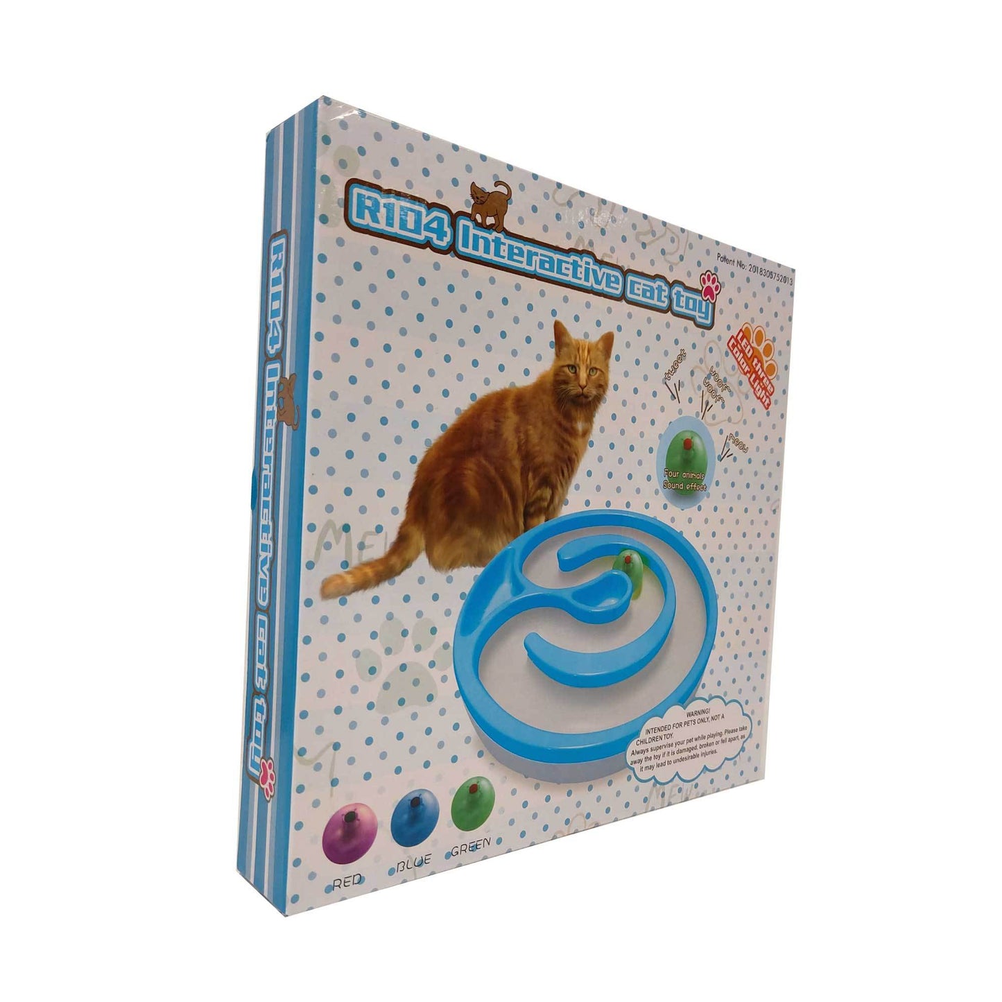 Interactive Cat Track Circle with LED  Sound Light Rolling Ball -